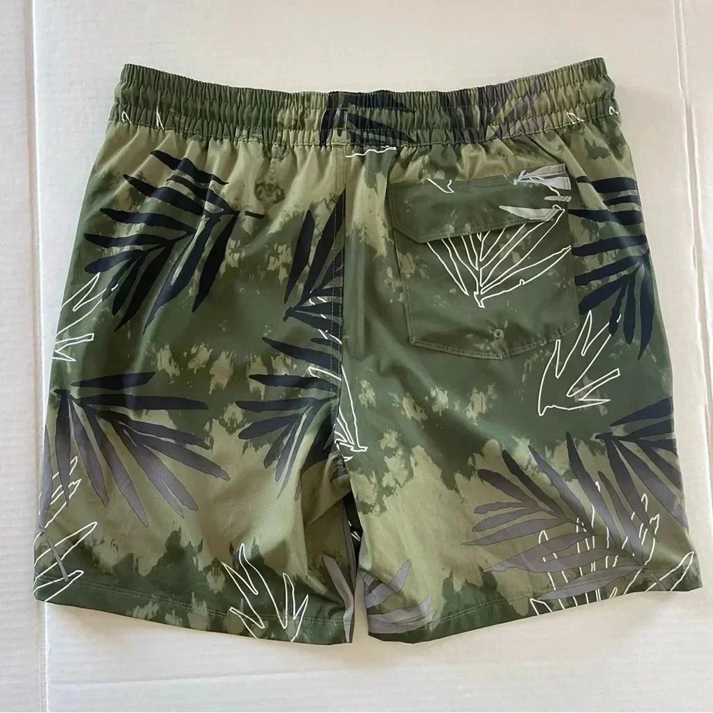 Hurley Palm Print Volley Swim Shorts-Olive Men size Large - Picture 6 of 12